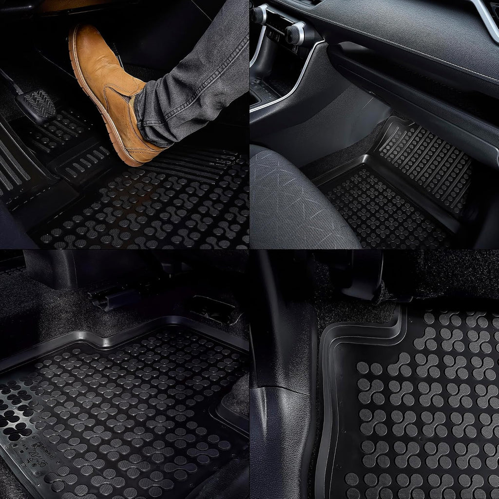 Rezaw‑Plast Floor Mats & PE Cargo Liner Set for Lexus RX 330 350 400h 2004 2005 2006 2007 2008 2009 Rubber Car Mats PE Trunk Liner Durable Tailored Custom Fit Black