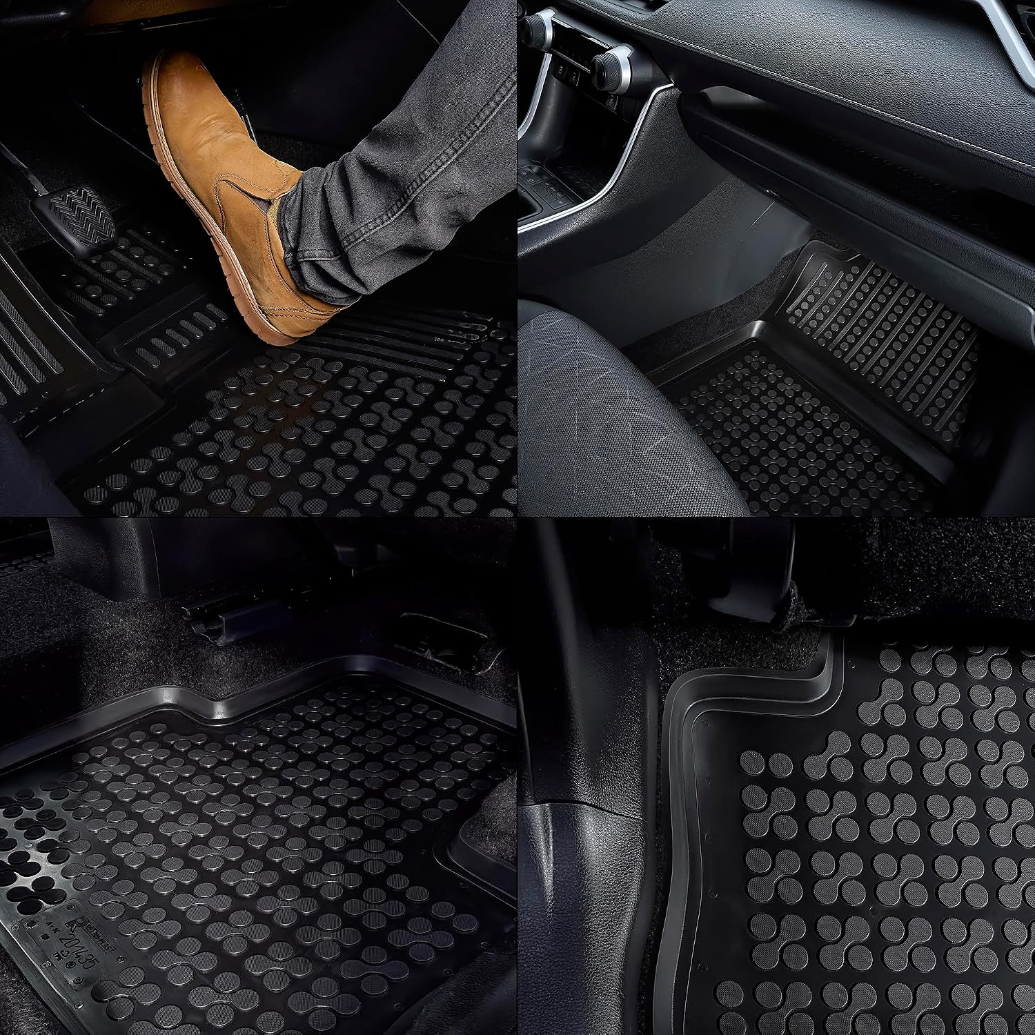 Rezaw‑Plast Floor Mats & PE Cargo Liner Set for Lexus RX 330 350 400h 2004 2005 2006 2007 2008 2009 Rubber Car Mats PE Trunk Liner Durable Tailored Custom Fit Black