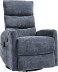 PELUMY 360° Swivel Rocker Recliner with Heat & Vibration Massage, Glider Rocking Chair for Adults, Compact Recliner for Living Room, Small Spaces, Nursery, Bedroom (Chenille, Blue)