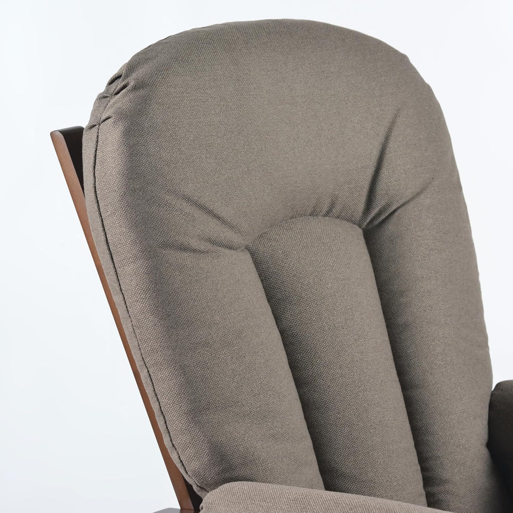Joli Deluxe Glider Chair and Ottoman Set (Anthacite Fabric and Walnut Frame)