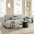 Modway Roscoe Left-Facing Sectional Sofa with Chaise in Mist - 2-Piece Mélange Chenille Fabric Deep Seat Couch, L Shaped Modular for Living Room or Lounge