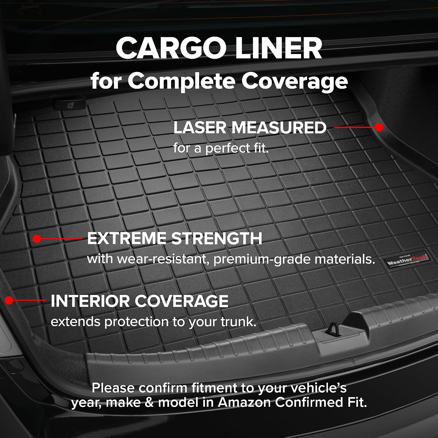 WeatherTech Cargo Trunk Liner for Acura TLX Type S, TLX Trunk (401413), Black