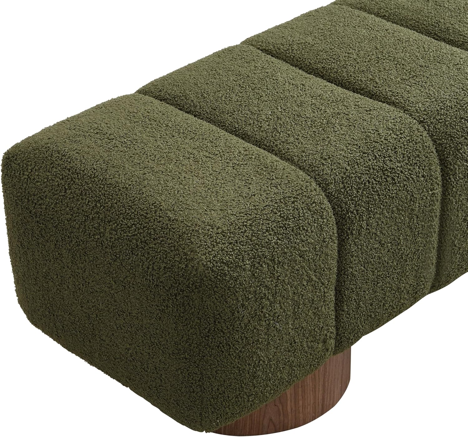 Christopher Knight Home Manila 50' Boucle Fabric Dining Bench, Rectangular Upholstery Ottoman Bench, Bedroom End of Bed Footstool, Living Room Extra Seat Footrest, No Assembly Needed, Jungle Green