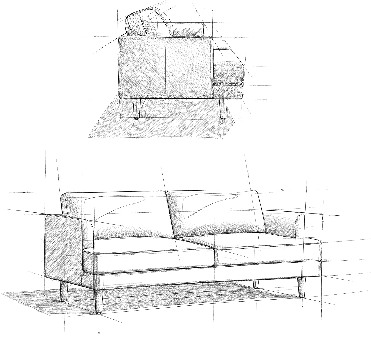 SIMPLIHOME Livingston Sofa - 76' Wide x 33' High Top Grain Genuine Leather Sofa in Sienna, Mid-Century Modern Loveseat for Living Room with Removable Feather-Wrapped Cushions and Solid Wood Frame