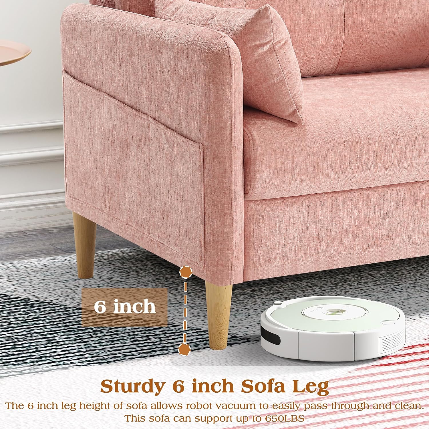 Hanherry Loveseat Sofa, 44' Small Couch for Living Room, Chenille Fabric Love Seat Comfy Sofa for Bedroom with Throw Pillow,Removable Cushion Cover,Couches for Small Space,Apartment,Dorm