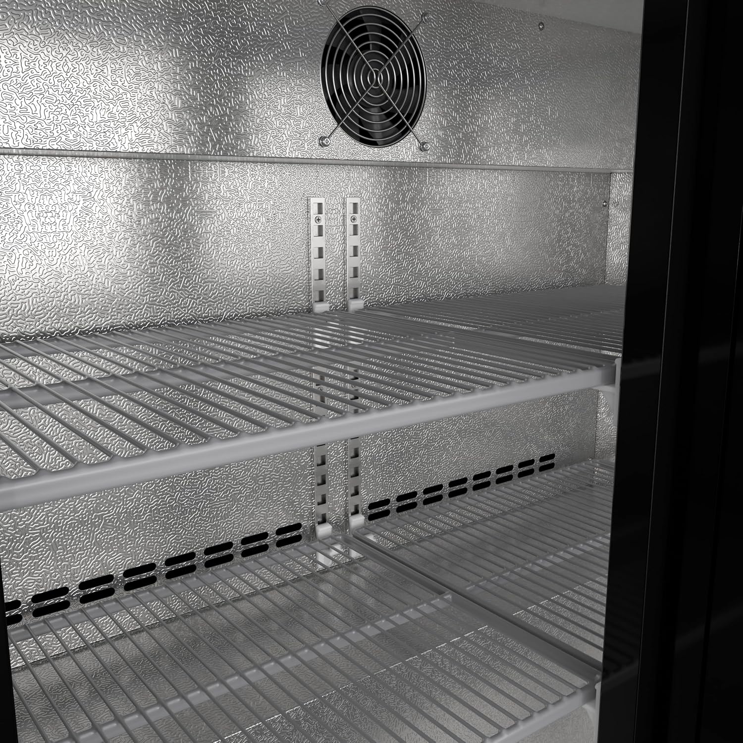 KoolMore BC-2DSL-BK Commercial-refrigerators, Double Sliding Door, Black, 7.4 cubic feet
