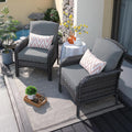 ovios 2-Piece Patio Furniture Set, Outdoor Wicker Sofa with Chairs, High Back Rattan Chair with Comfy Cushions for Porch Yard Deck, Dark Grey