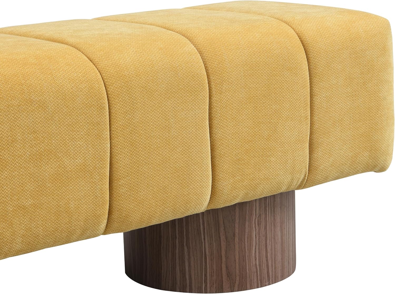 Christopher Knight Home Manila 50' Chenille Fabric Dining Bench for 2 People, Upholstery Ottoman Bench, End of Bed Footstool, Living Room Sofa Extra Seat/Footrest, No Assembly Needed, Mustard Yellow