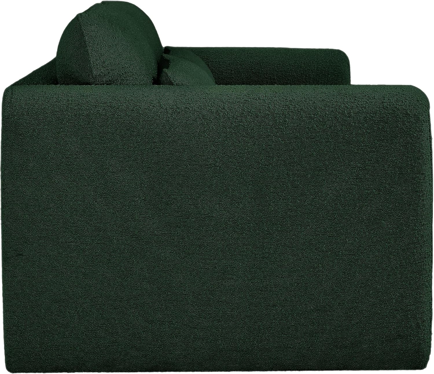 Meridian Furniture 198Green-S Stylus Collection Modern | Contemporary Boucle Fabric Upholstered Sofa with Rich Green Boucle Fabric, Curved Arms, 86' W x 38' D x 31' H, Green