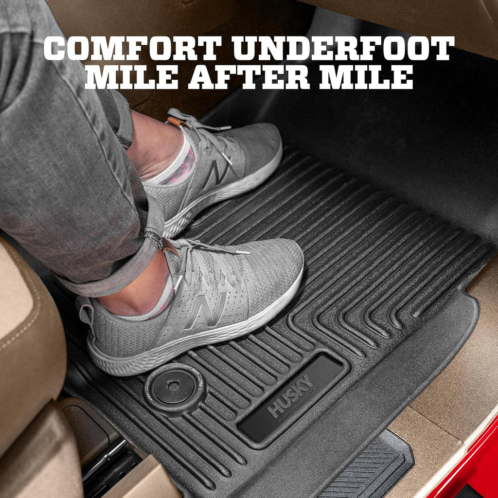 Husky Liners Weatherbeater Floor Mats | Fits 2012-2017 Toyota Prius V | Front & 2nd Row, 3-pc Black - 98911