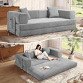 MoonSpeak 78.8''Sleeper Couch Bed for Livingroom,Convertible Modular Sofa with Armrest Pillow,Modular Foldable Corduroy Couches in a Box,No Assembly (Gray)