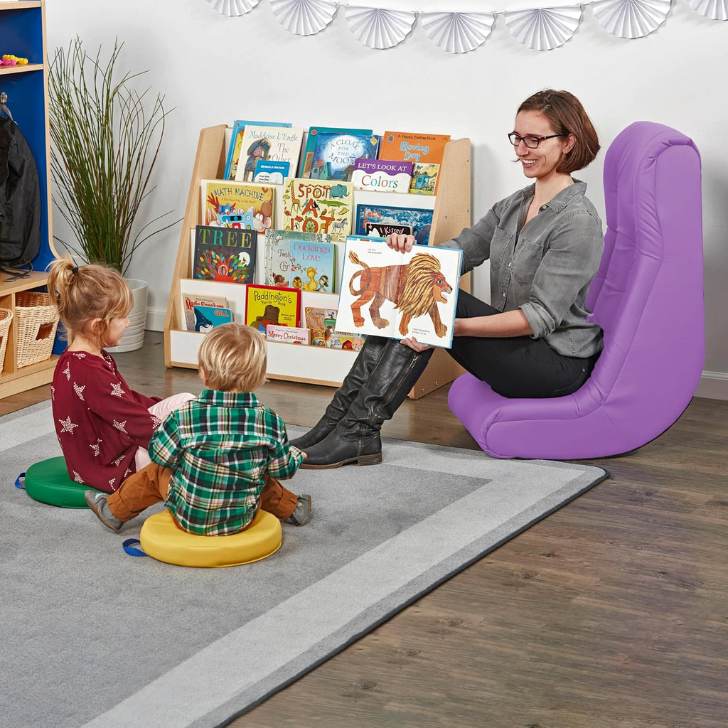 Factory Direct Partners Soft Tufted Floor Rocker - Cushioned Ground Chair for Kids Teens and Adults - Great for Reading, Gaming, Meditating, TV - Lavender, 10488-LV