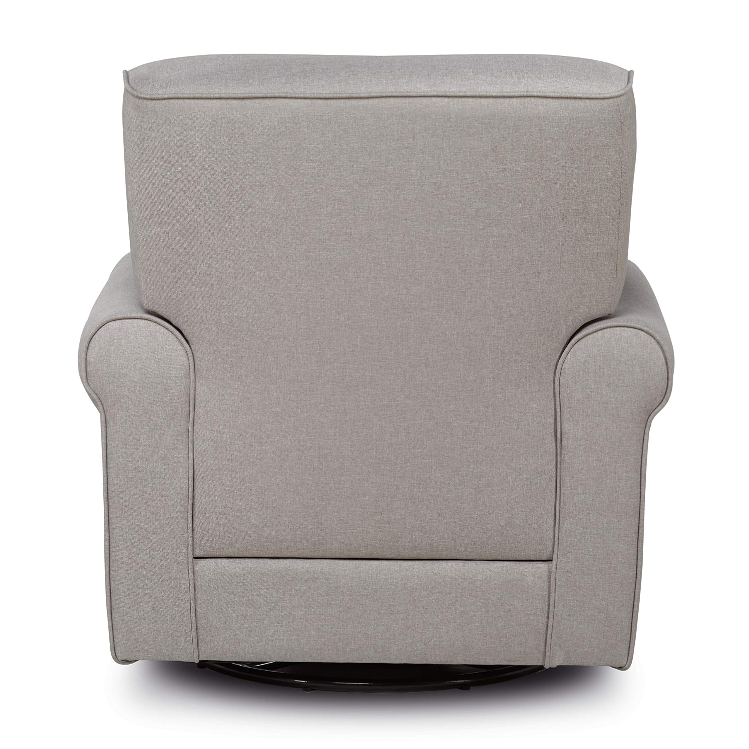 Evolur London Upholstered Plush Seating Glider Swivel, Ergonomically Designed for Nursery in Fossil, Tool-Free Assembly, Easy to Clean, Greenguard Gold Certified, Environmentally Conscious Glider