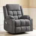 Swivel Rocker Recliner Chair with Massage and Heating,Cup Holders,Glider Recliner for Adults,Soft Fabric Living Room Nursing Reclining Sofa Chair