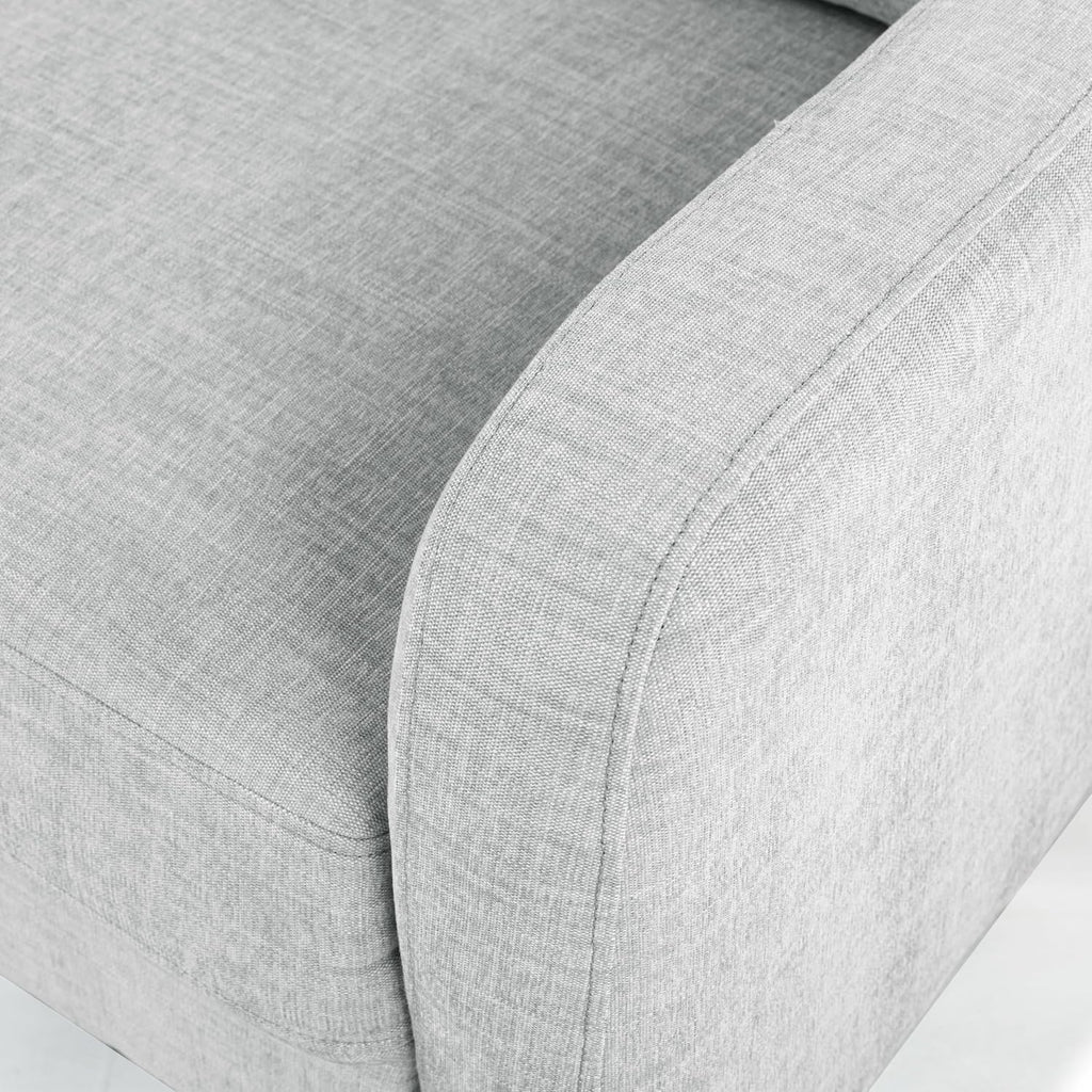 SAFAVIEH Couture Furniture Collection Nathaniel Light Grey Tufted 3-Seater Sofa