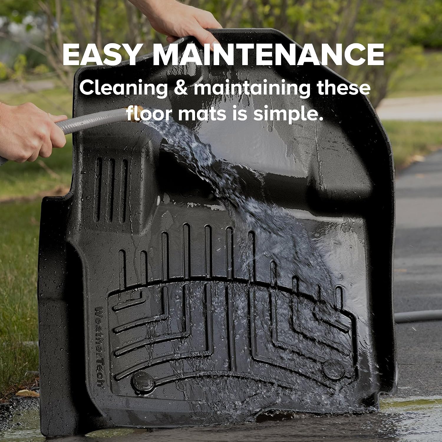 WeatherTech FloorLiner HP Custom Fit Floor Mats for Ford Fusion, MKZ 1st Row (444831IM), Black