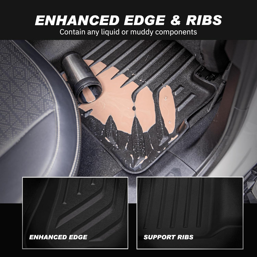 Premium MAXPRO Jeep Gladiator Accessories Car Mats Full Set 2020-2026 with Tool Box, Custom TPE Automotive Floor Mats Alternative to Rubber Floor Mats for Car, Truck Car Floor Liners Jeep Floor Mats
