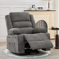 360° Swivel Recliner Chair for Adult, Linen Rocker Chair with 3 Positions/2 Side Pockets/Cup Holders, Manual Nursery Glider Rocking Chair for Bedroom Living Room Office