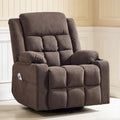 Swivel Rocker Recliner Chair with Massage and Heating,Cup Holders,Glider Recliner for Adults,Soft Fabric Living Room Nursing Reclining Sofa Chair
