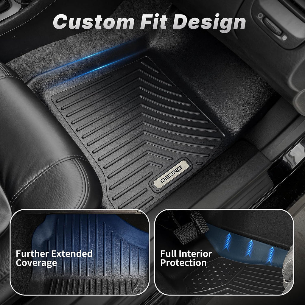 OEDRO Floor Mats & Cargo Mat Fit for 2018-2023 & 2024 Limited Chevy Traverse 7 Seats (2nd Row Bucket Seat),TPE All Weather Custom Fit Traverse Trunk Mat Backrest Mats Car Accessories