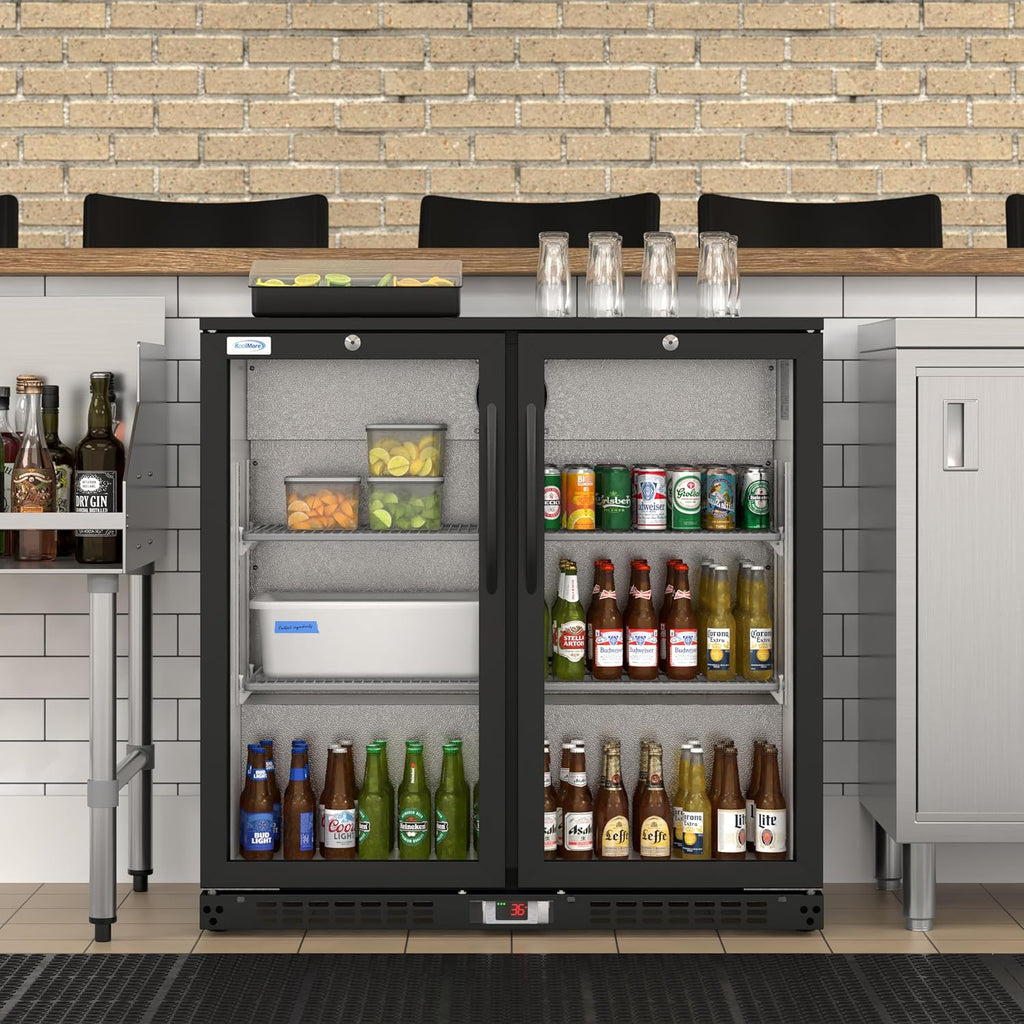 KoolMore BC-2DSW-BK Refrigerator, Double Door, Black