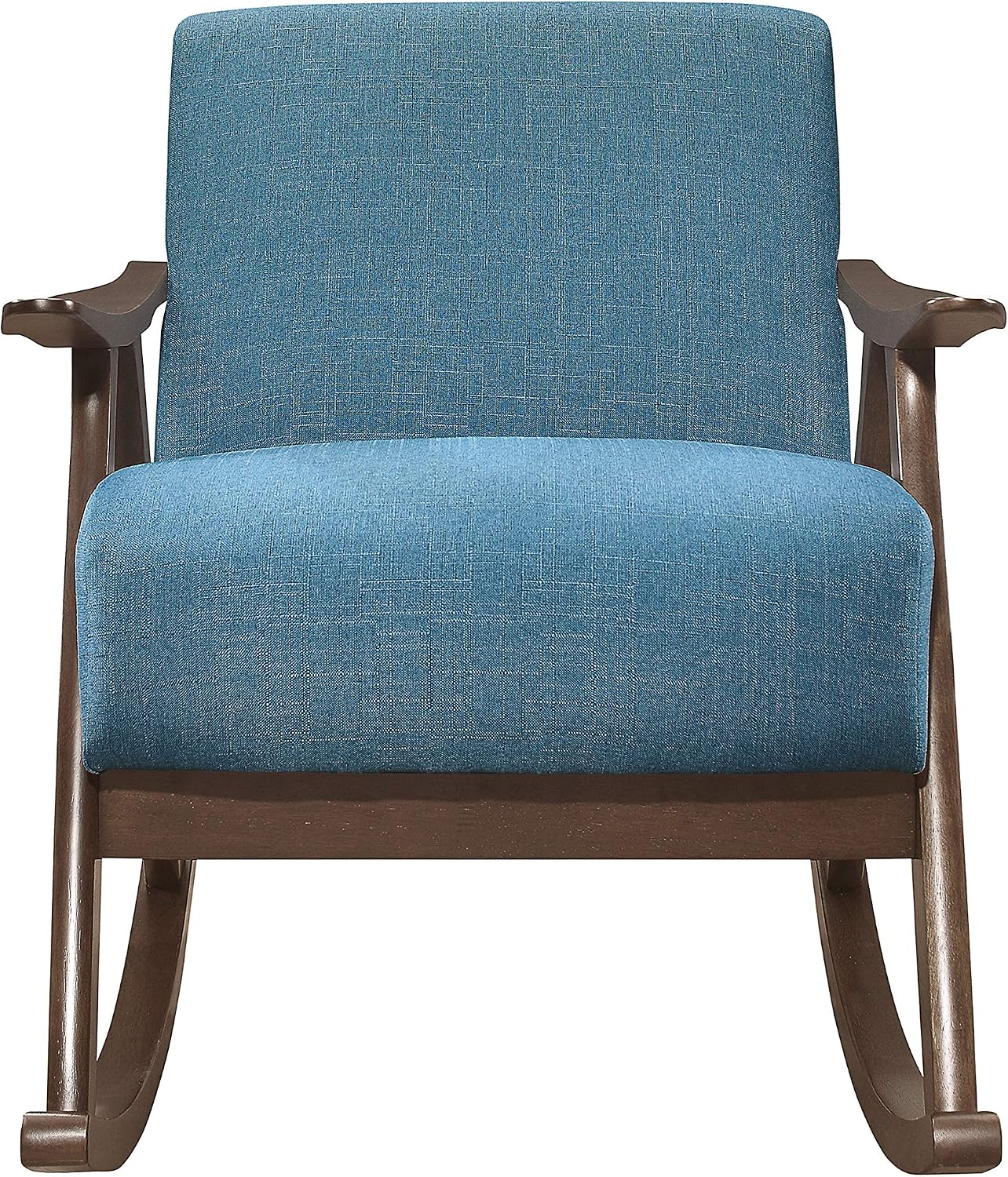 Lexicon Helena 28.5' W Fabric Wood Arm Rocking Chair, Blue