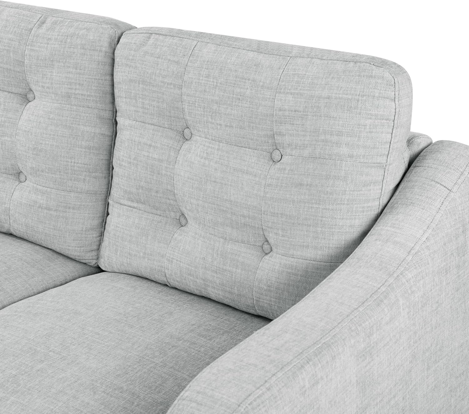 SAFAVIEH Couture Furniture Collection Nathaniel Light Grey Tufted 3-Seater Sofa