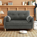 Urhanherry 47' Small Sofa Couch for Bedroom, Soft Chenille loveseat Mini Couch with Throw Pillow and Removable Cushion Cover for Small Spaces, Living Room, Apartment, Dorm, Office(Dark Grey)