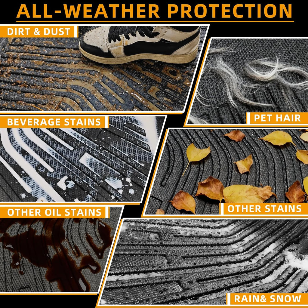 Floor Mats for Chevy Malibu 2016-2025, Custom Fit Chevrolet Malibu LS, RS, LT, Premier, 2023 Malibu Floor Mats, TPE Duty Anti-Slip 1st & 2nd Row & Cargo Liner,Cargo NOT for Hybrid 2017-2024 or Limited