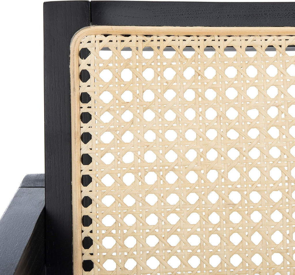 Safavieh Couture Perth Black and Natural Rattan Rocking Chair
