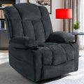Swivel Rocker Recliner Chair for Adults – Manual Glider Sofa with Massage, Heat & Vibration, 360° Rocking for Living Room (Blue, 30'x30'x40')
