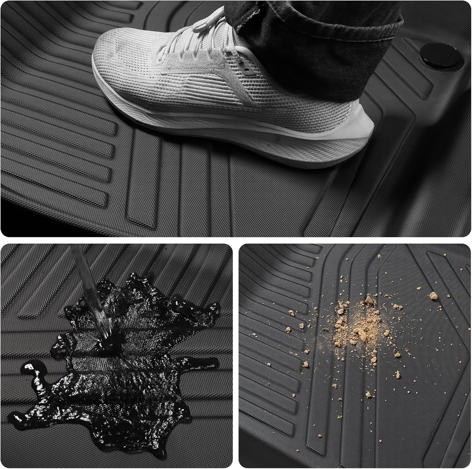 SMABEE Floor Mats & Cargo Liner & Backrest Mats for Toyota Sequoia 2023 2024 2025 2026, TPE All Weather Floor Liners Trunk Mat Accessories Protection Mats Interior Black
