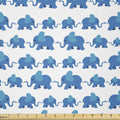 Ambesonne Animal Fabric by The Yard, Pattern Theme Blue Color Animals Horizontal Pattern, Stretch Knit Fabric for Clothing Sewing and Arts Crafts, 10 Yards, White Blue