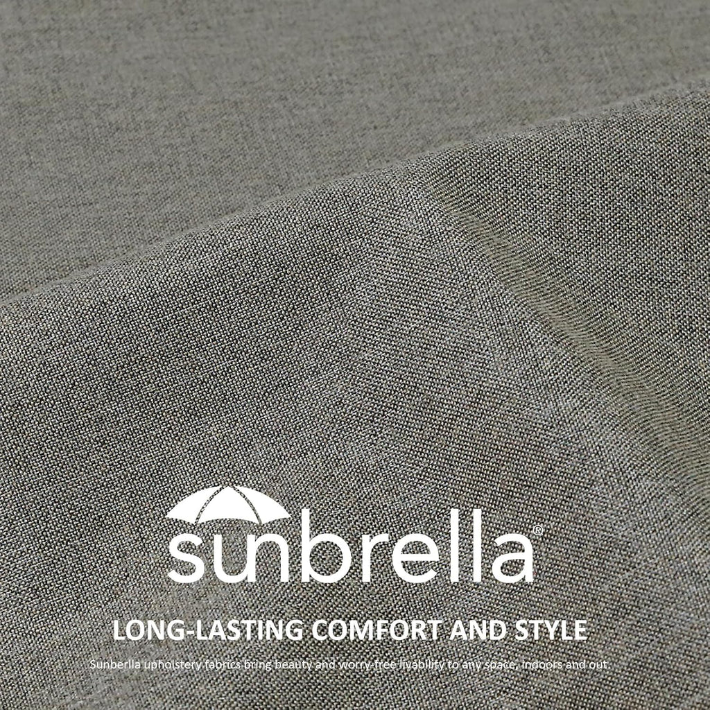 Unimatta Sunbrella Outdoor High Back Chair Cushion Seat Pads, 44 x 21 Inch Water-Repellent & Fade-Resistant Patio Furniture Cushions with Ties for Adirondack, Rocking Chairs, Cast Shale