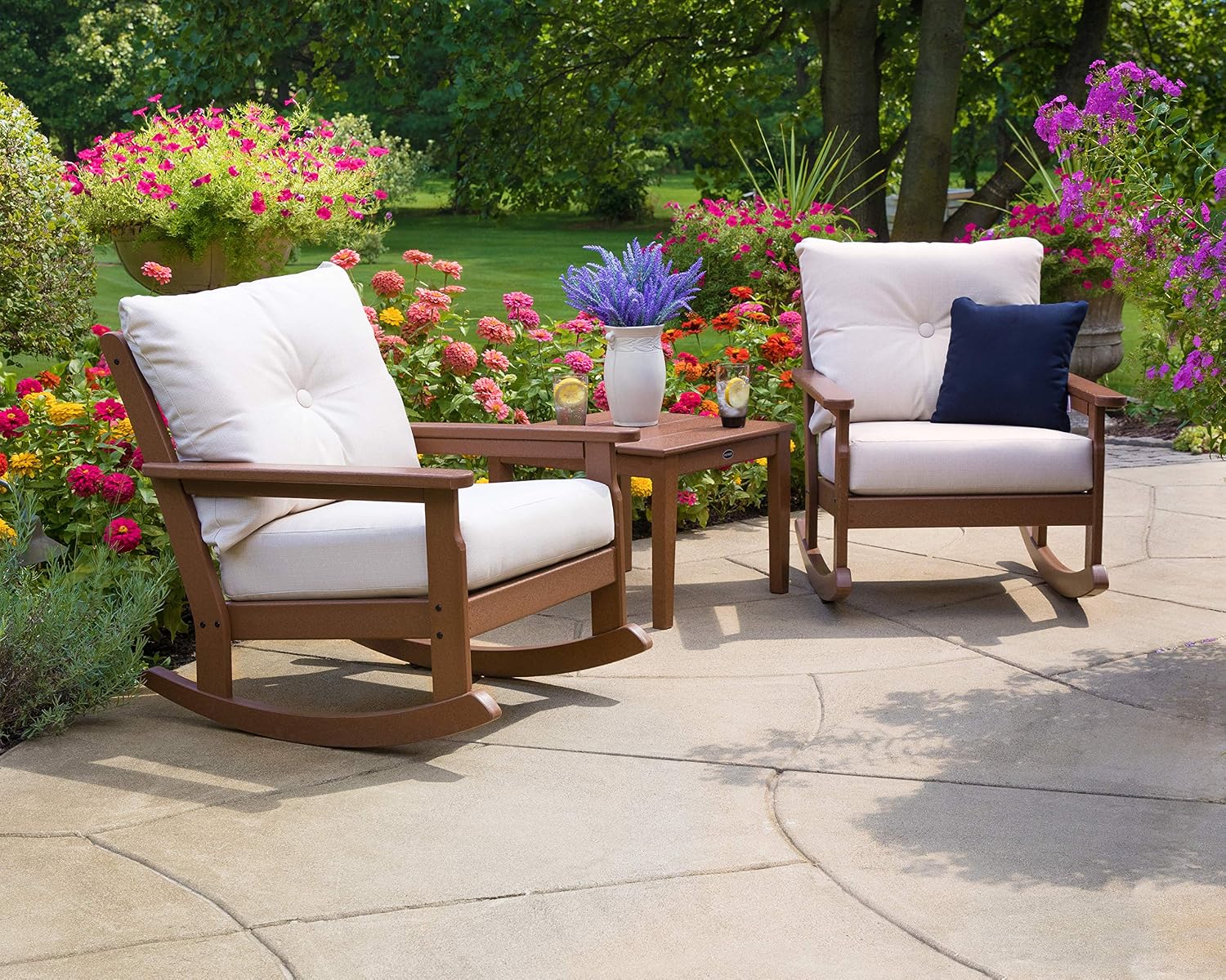 Polywood® Vineyard Rocking Chair, Sand/Ash Charcoal