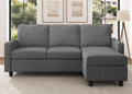 HONBAY Convertible Sectional Sofa, L Shaped Couch with Reversible Chaise, Sectional Couch for Small Space Apartment, Mid Grey
