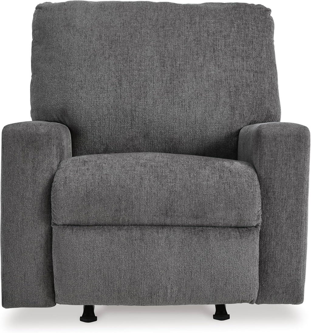 Signature Design by Ashley Rannis Casual Manual Rocker Recliner, Gray