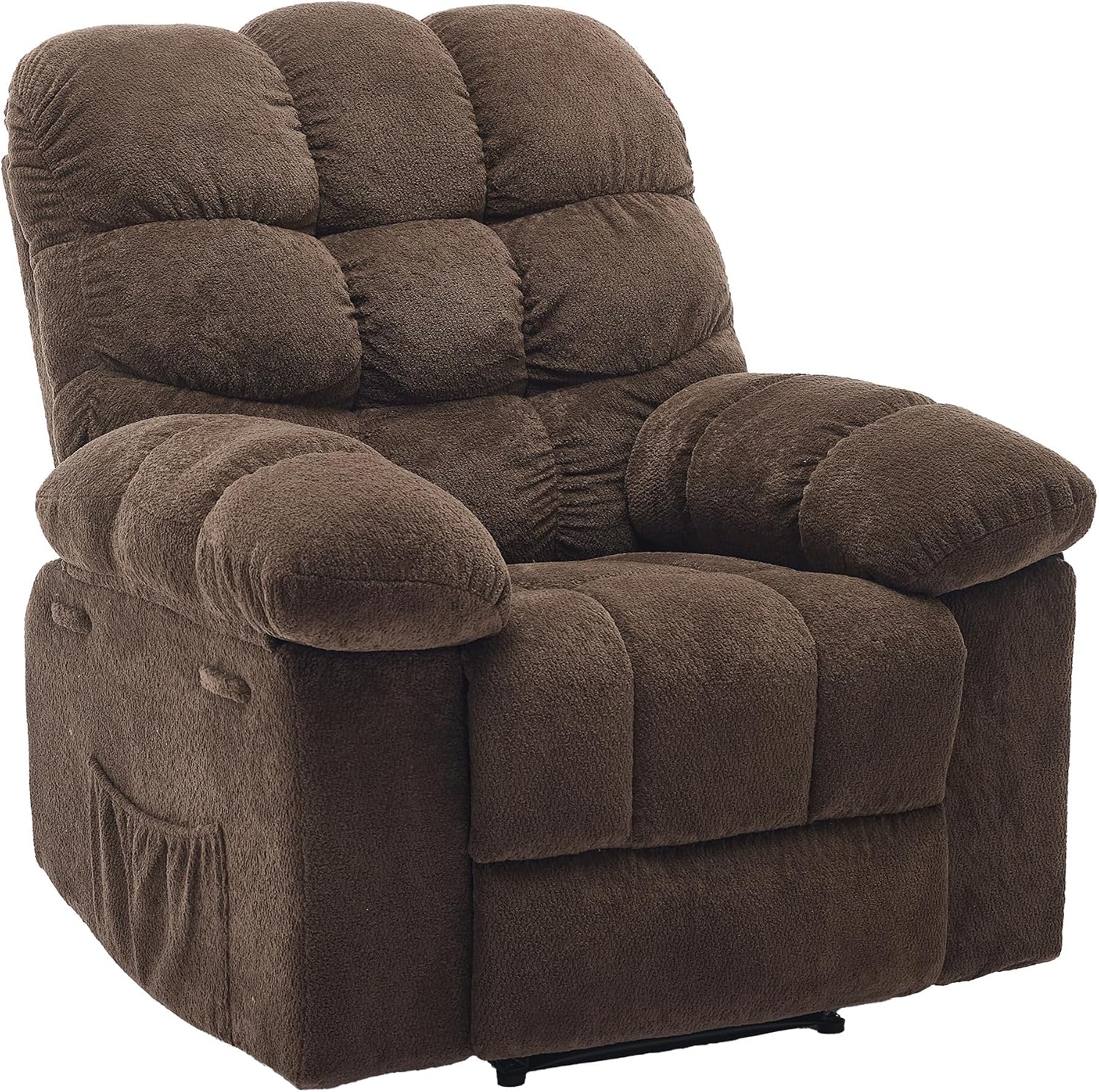 Manual Recliner Chair, Oversized Recliner for Adults with Extra Wide Arm and Back, Lazy Boy Recliner with Side Pockets, Comfy Breathable Fabric Large Nursery Rocking Chair for Living Room Bedroom