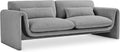 Meridian Furniture 198Grey-S Stylus Collection Modern | Contemporary Boucle Fabric Upholstered Sofa with Rich Grey Boucle Fabric, Curved Arms, 86' W x 38' D x 31' H, Grey
