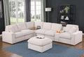 Ball & Cast 127' Oversized Modular Sectional Sofa L-Shaped,Large Chenille Upholstered Couch 7 Seat with Ottoman,Cup Holders & USB Ports,Comfty Sectionals W/Pillows & Storage Box,for Living Room,Beige