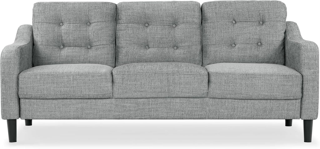 SAFAVIEH Couture Furniture Collection Nathaniel Grey Tufted 3-Seater Sofa