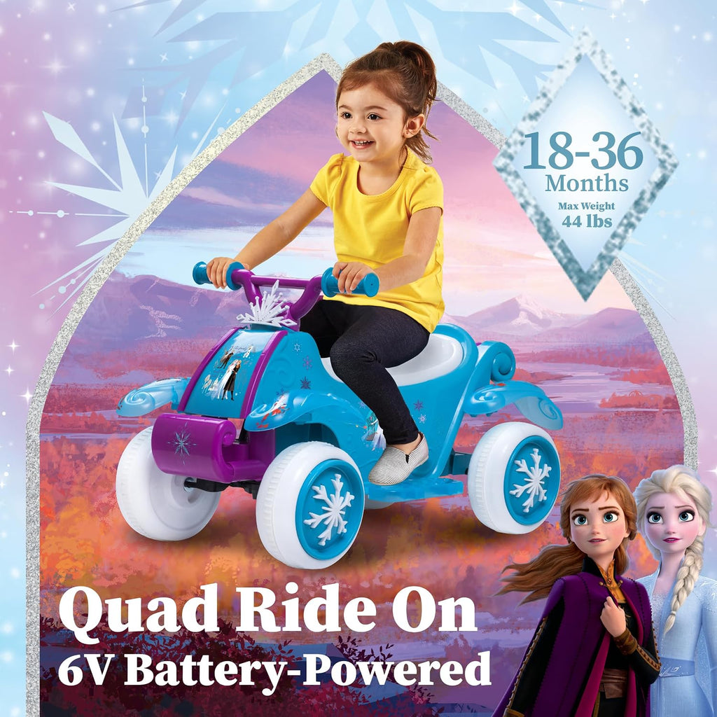 Kid Trax Toddler Disney Frozen 2 Electric Quad Ride On Toy, Kids 1.5-3 Years Old, 6 Volt Battery and Charger Included, Max Weight 45 lbs, Frozen 2 Blue