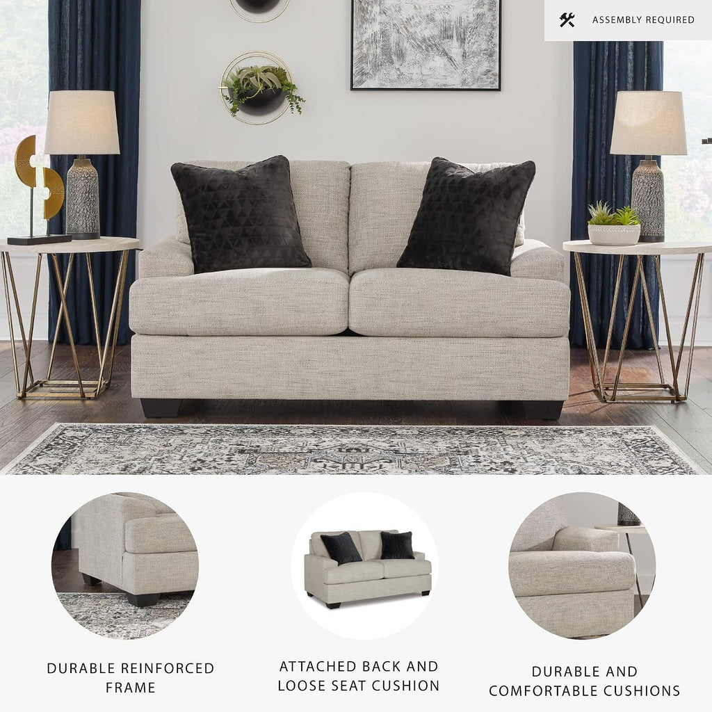 Signature Design by Ashley Vayda Contemporary Loveseat for Living Room, Beige