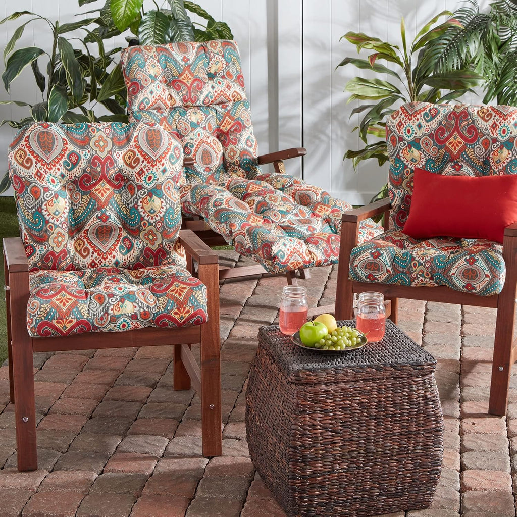 Greendale Home Fashions Outdoor 42x21-inch Seat/Back Chair Cushion (Set of 2), Painted Desert