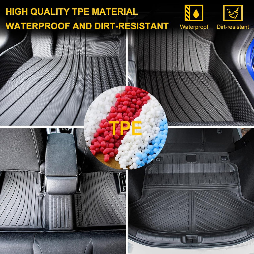 Floor Mats Compatible with 2022-2025 2026 Honda Civic Hatchback Trunk Mat Cargo Mat Cargo Liner All Weather Trunk Liner Civic Hatchback Accessories (Trunk Mat+Floor Mats)