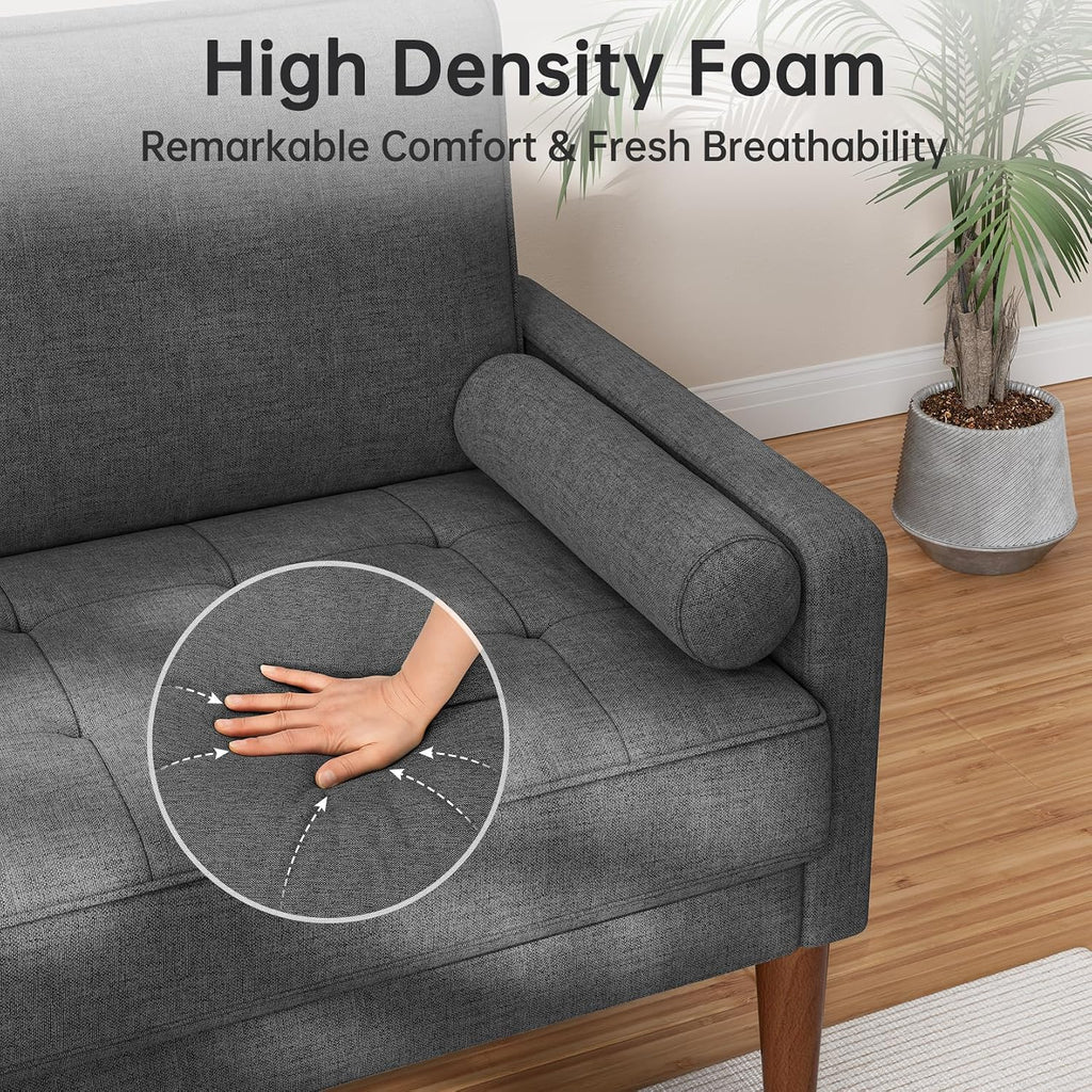 Vesgantti Loveseat Sofa 48' Small Couches for Small Spaces, Love Seat for Living Room, Bedroom, Easy Assembly Mid Century Modern Couch, Charcoal Gray
