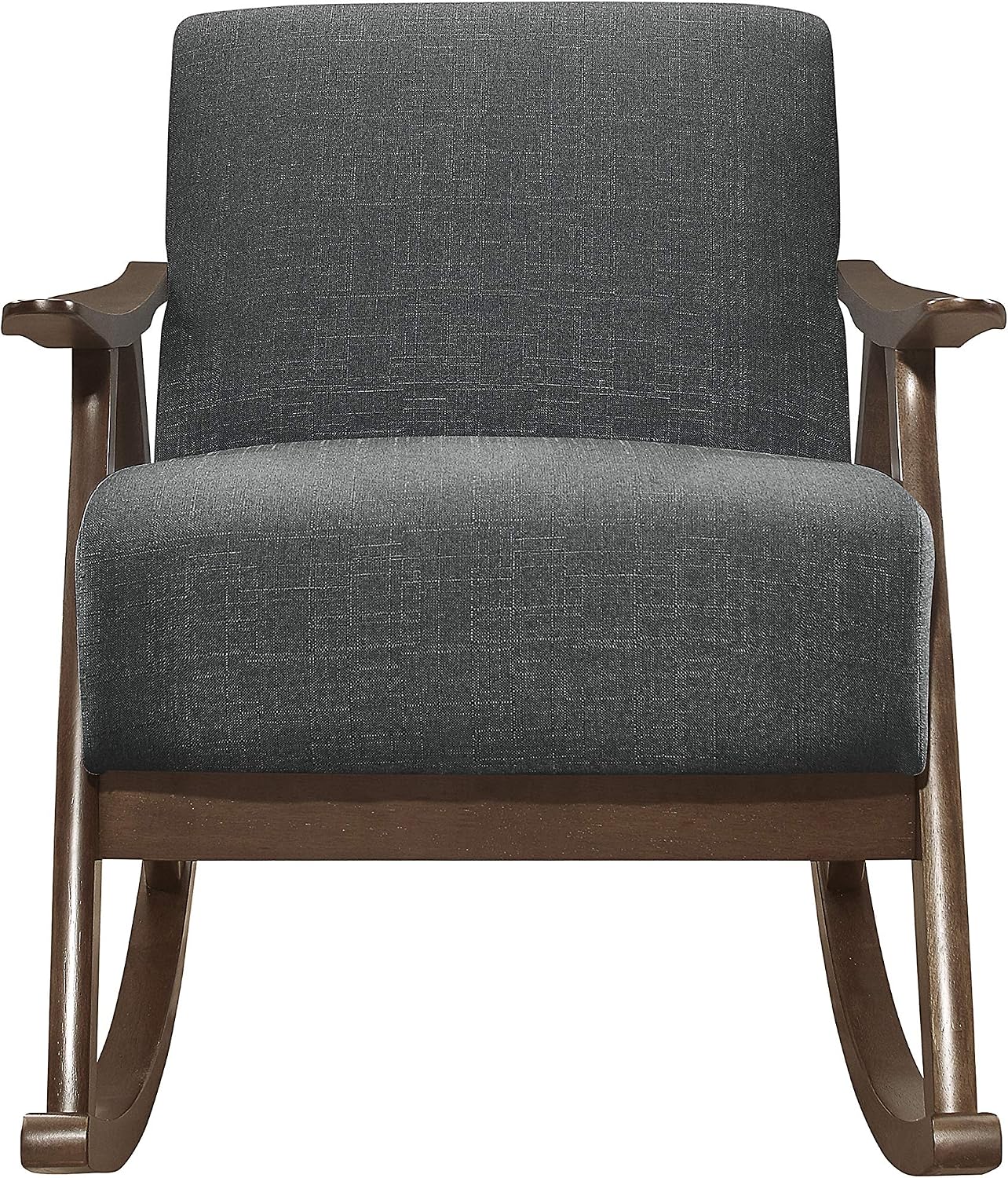 Lexicon Helena 28.5' W Fabric Wood Arm Rocking Chair, Dark Gray