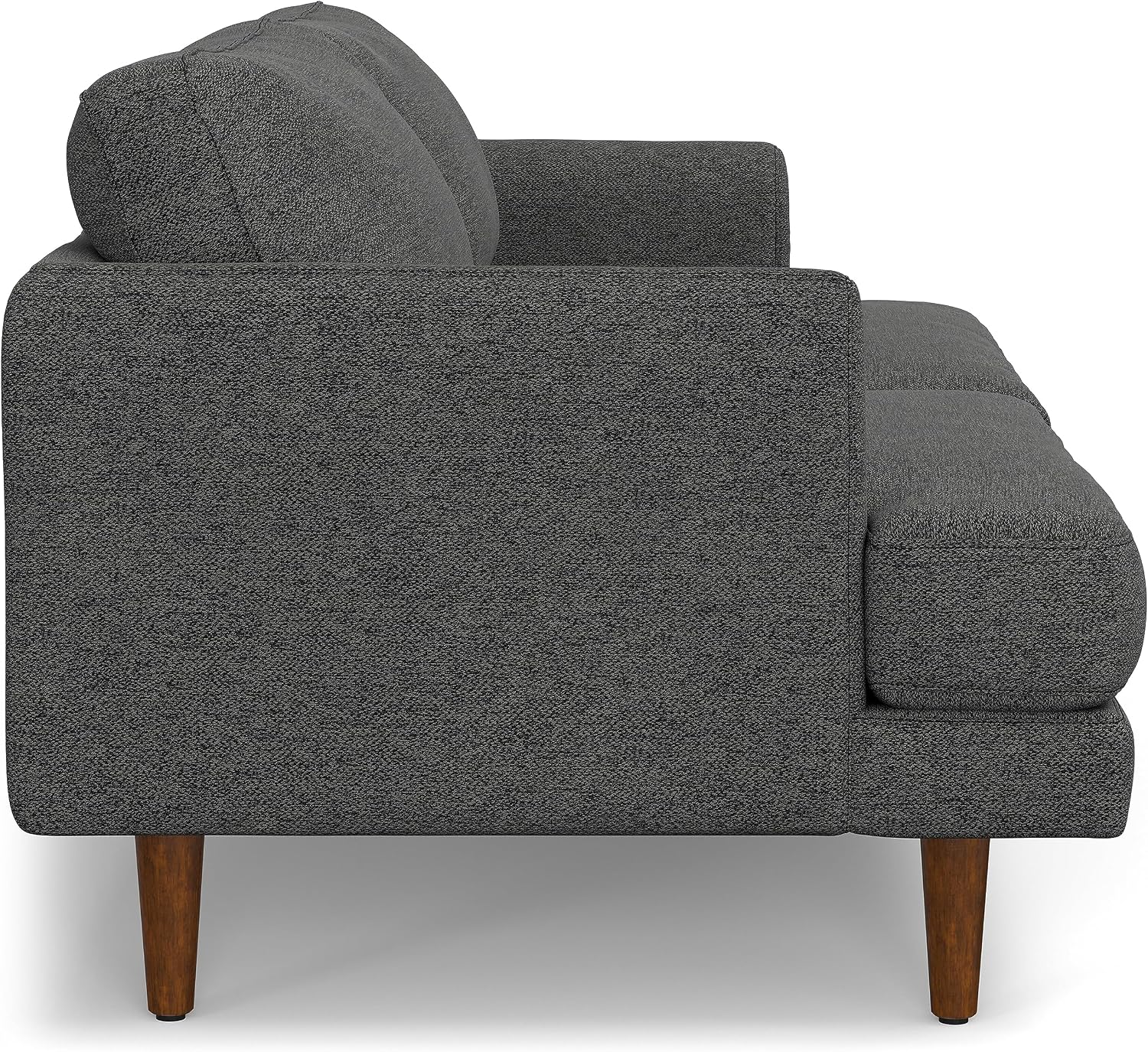 SIMPLIHOME Livingston 76' Wide x 33' High Sofa in Charcoal Grey Woven-Blend Fabric, Handcrafted Loveseat Couch for Living Room or Family Room, Mid-Century Modern Style, Solid Wood Frame