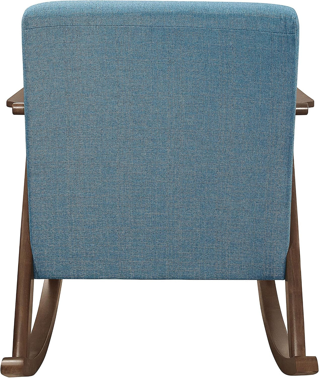Lexicon Helena 28.5' W Fabric Wood Arm Rocking Chair, Blue