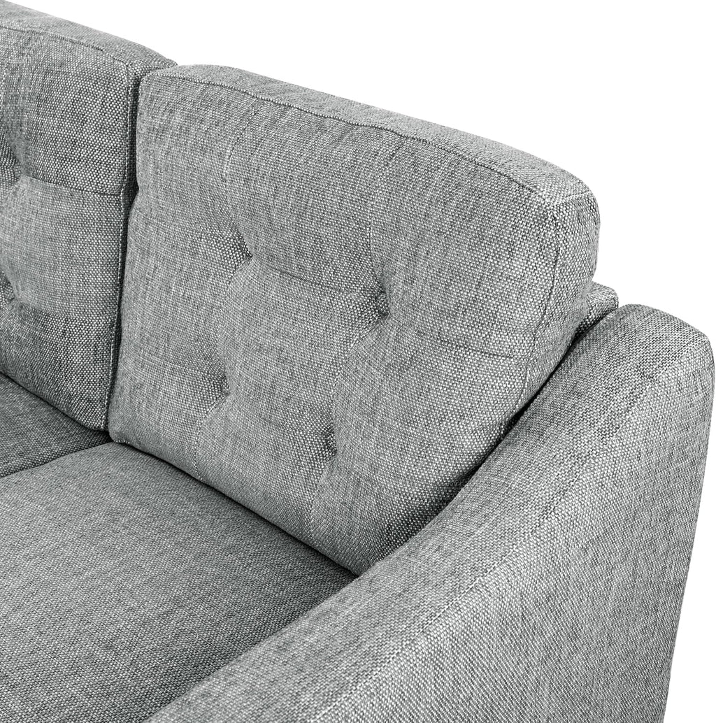 SAFAVIEH Couture Furniture Collection Nathaniel Grey Tufted 3-Seater Sofa